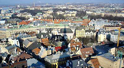 aerial view of Riga