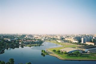 aerial view of Minsk, Belarus