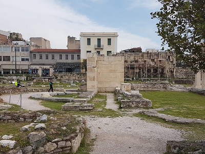 Hadrian's Library ruins in Athens