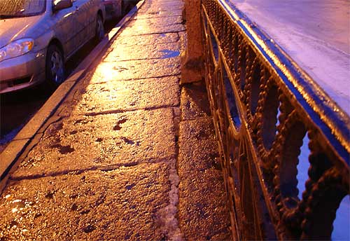 Slippery sidewalks of St. Petersburg