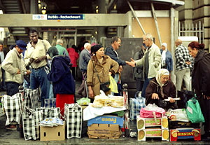 The scene at the Barbes Market.