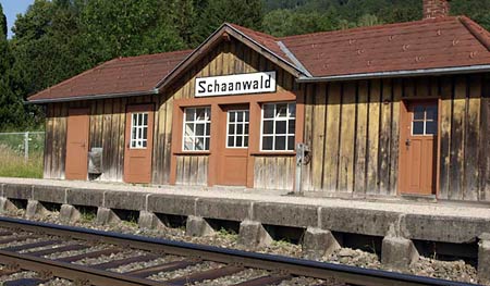 brown train station at Schaanwald