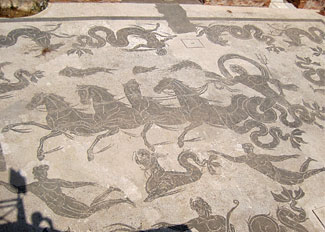 Mosaics in the Roman baths.