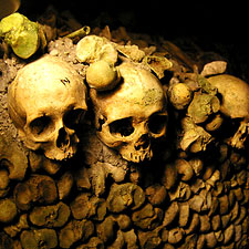 Paris' catacombs. Photo by Adam Baker.
