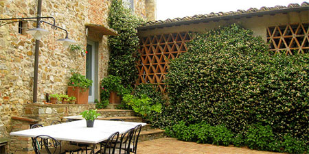 patio in a Tuscan villa