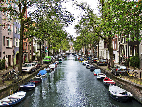A canal in Amsterdam's Old Center