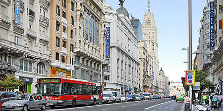 The Gran Via in Madrid, Spain