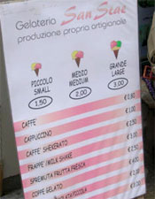 Gelateria San Stae in Venice, Italy