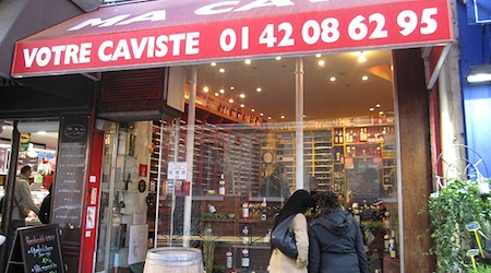 Local wine store in Paris