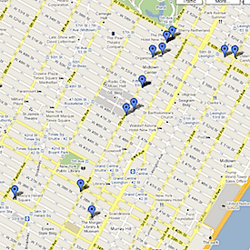 NYC Christmas windows map