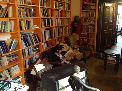 Shelves filled with books