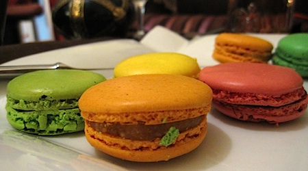 colorful macarons on plate