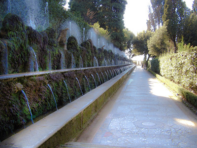 gardens and fountains in Villa d’Este, Tivoli