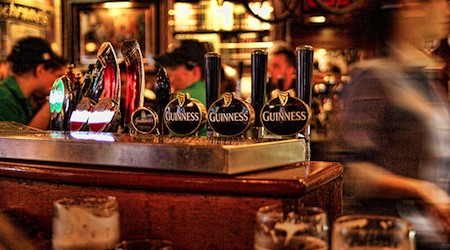 Guiness on tap at Gogarty's pub in Dublin