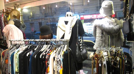 clothing racks in store