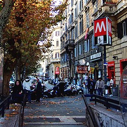 The entrance to Rome's Ottaviano Metro station