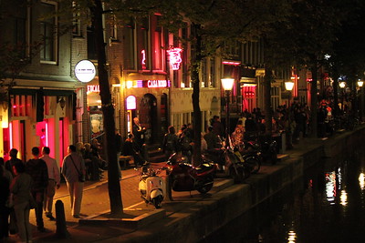 Red Light District in Amsterdam at night