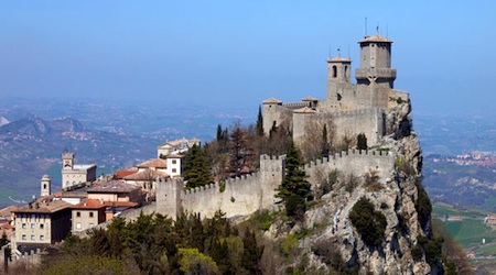 castle on hill in San Marino