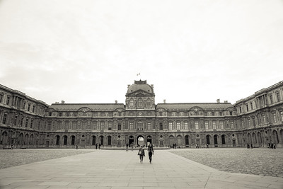 a few tourists in Paris in August