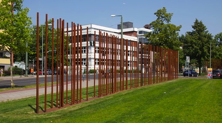 The line of the Wall on Bernauer Strasse