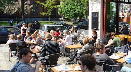 people sitting outside and eating at Cafe Gottlob