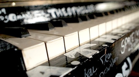 close-up of piano