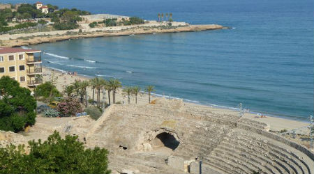 sea and ancient outdoor theater in Tarragona