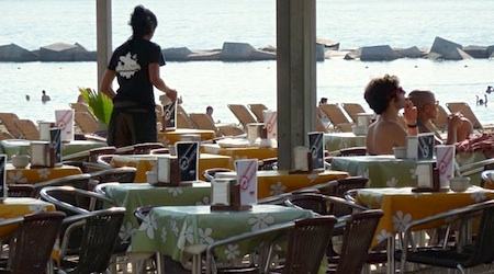 tapas on a terrace in Barcelona