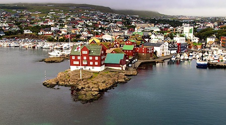 aerial view of Tórshavn, Faroe Islands