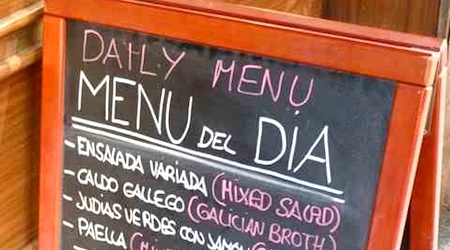 Daily Menu outside restaurant in Barcelona