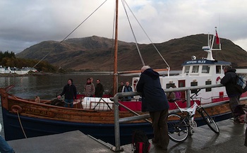 The "Western Isles" arrives at the Knoydart's remote pier. Photo © hidden europe