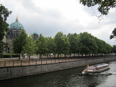 boat cruising down a river