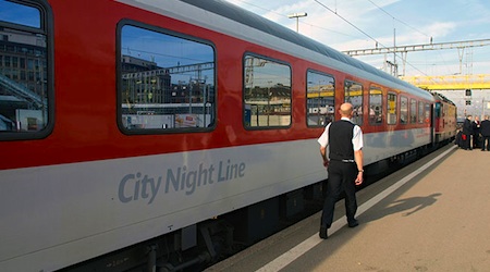 red and white City Night Train