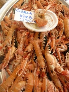 Seafood is often on the menu in Barcelona. 