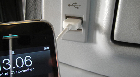 iPhone on a plane