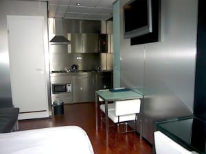 The sleek rooms of the Stylotel are a great bargain for this excellent location. Photo: EuroCheapo