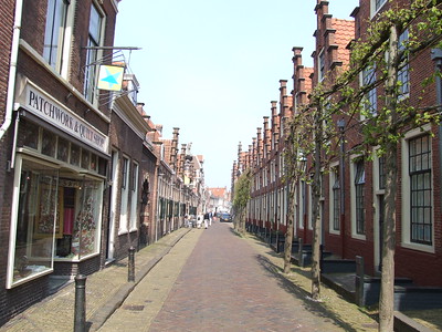 narrow brick roadway in Haarlem, Amsterdam