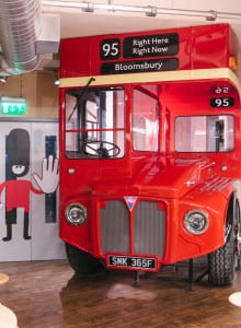 London themes are everywhere, including this DJ booth in the bar area. Photo: courtesy of the hotel