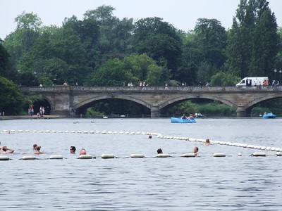 people swimming at Serpentine Lido