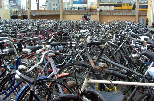 huge lot full of bikes
