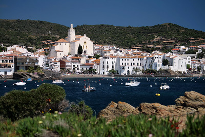 white waterfront buildings