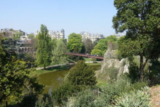 aerial view of Parc des Buttes Chaumont