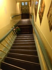 Watch your step! Standing at the top of the stairs at the Museumzicht.