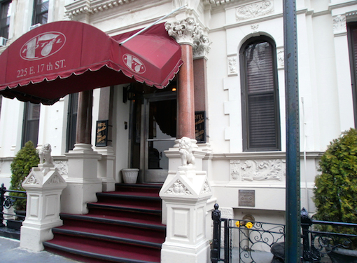 The Hotel 17 enjoys an enviable location in the quiet of Gramercy and near busy Union Square. Photo: Hotel 17