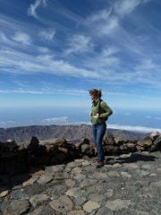 Standing at Teide's crater on Tenerife, Spain. Photo by Regina W Bryan