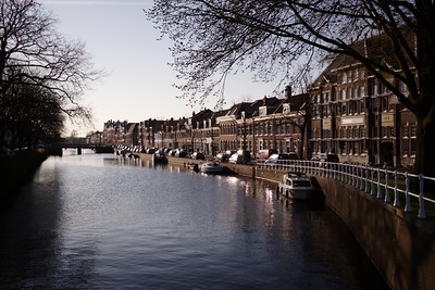 row houses along a canal