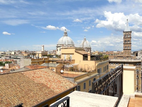 The heavenly view from the Suore di S Elisabetta's rooftop terrace.