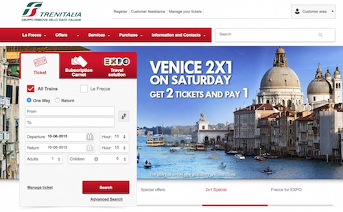 Book your own train tickets on the Trenitalia website!