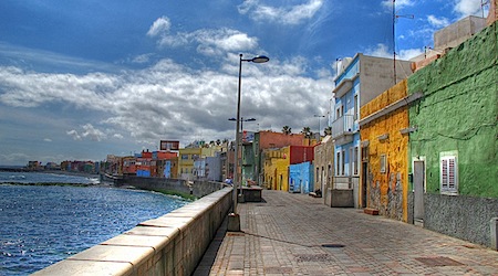 colorful waterfront buildings along Las Palmas
