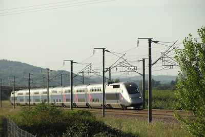 TGV Duplex traveling through southern France